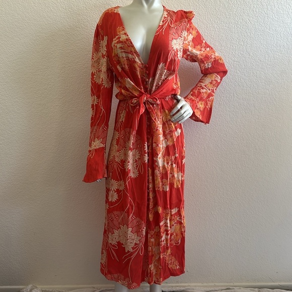 Free People Mixed Print Twist Dress - Picture 6 of 10